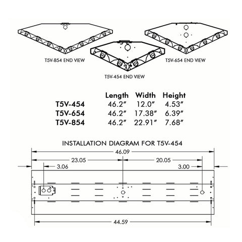 T5HO FLUORESCENT VMAX 4, 6 & 8 LAMP LINEAR LIGHTING FIXTURE