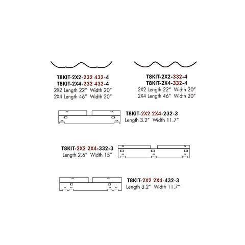 T8 FLUORESCENT RETROFIT KITS FOR INDUSTRIAL STRIPS & TROFFER / LAY-IN FIXTURES
