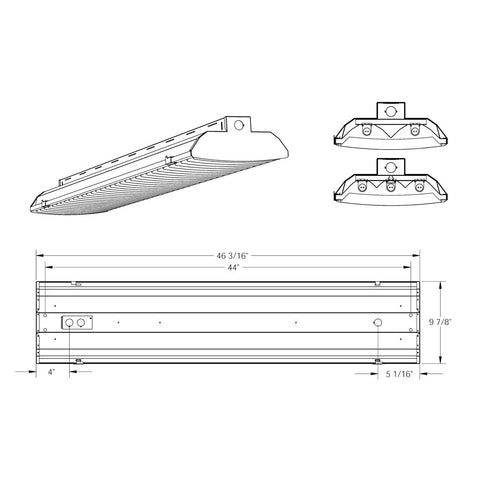 T5HO FLUORESCENT T5RL 4 or 8 FEET RETAIL LOUVER FIXTURE