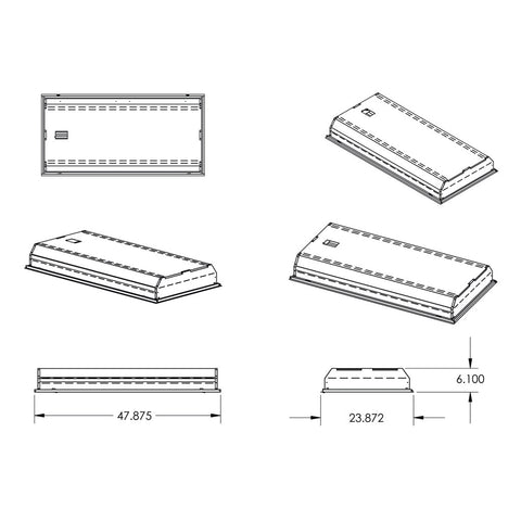 T5HO FLUORESCENT T5HG 4, 6 & 8 LAMP HIGH-BAY TROFFER FOR GRID CEILINGS