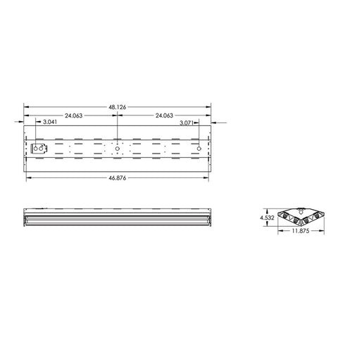 T8 FLUORESCENT VMAX 4, 6 & 8 LAMP LINEAR LIGHTING FIXTURE