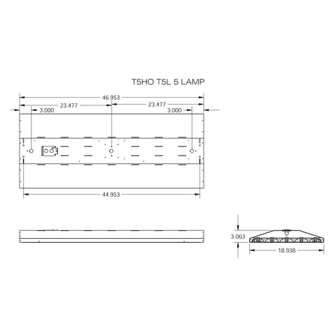 T5HO FLUORESCENT T5L 5, 6 & 8 LAMP LINEAR LIGHTING FIXTURE