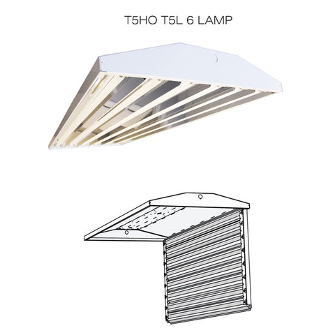 T5HO FLUORESCENT T5L 5, 6 & 8 LAMP LINEAR LIGHTING FIXTURE
