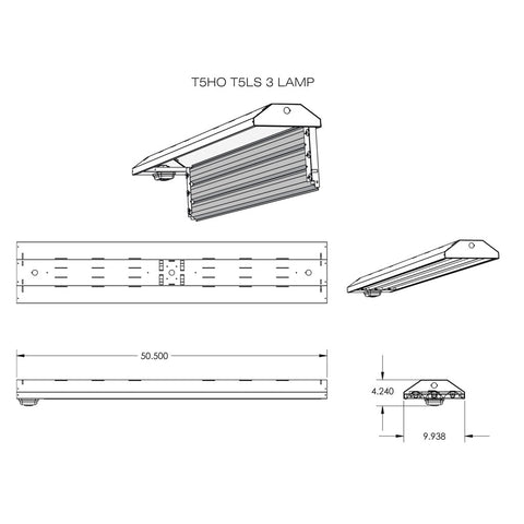 T5HO FLUORESCENT T5LS 2, 3 & 4 LAMP LINEAR LIGHTING FIXTURE with SENSOR