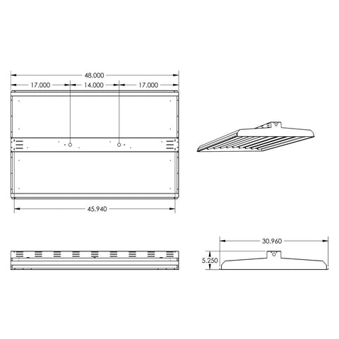 T8 FLUORESCENT T8L 10 LAMP LINEAR LIGHTING FIXTURE